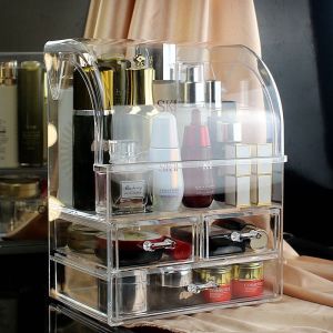 ชั้นอะคริลิควางเครื่องสำอางค กล่องอะคริลิคใส1