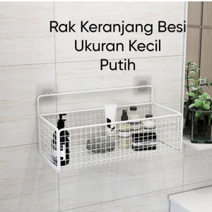 HanyaBeli Rak Gantung Kamar Mandi Keramik Rak Dapur Besi Keranjang Tempat Sabun Rak Dapur Serbaguna Tempel Dinding Tanpa Paku Wadah Penyimpanan Kamar Mandi Rak Toilet Rak WC