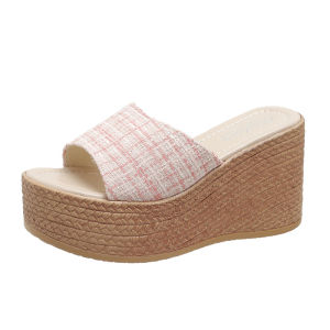 [Free Shipping] WomenS Sequined High-Heeled Platform Sandals New Summer Style Suitable For Outdoor Wear With A Wedge Heel And Beach Design