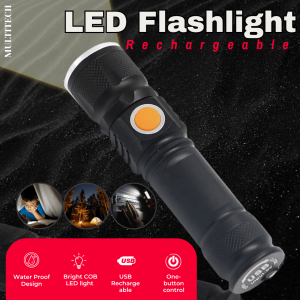 USB Rechargeable LED Flashlight Mini Torch Light Waterproof Zoomable 3 Modes Portable Camping Lamp