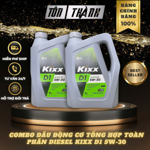 Combo bảo dưỡng ] 2 Bình Nhớt KIXX D1 ACEA C3 5W30 (5 LÍT) + Súc động cơ Castrol