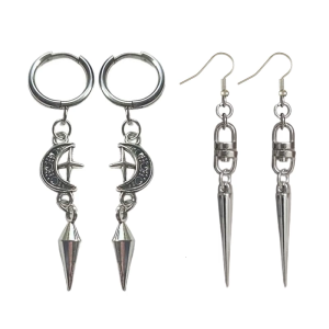 Fashionable Pointy Cone Drop Earrings Alternative Fashion Gothic Elegant Punk Accessories for Style Enthusiasts