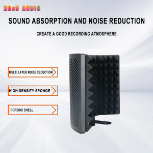 Microphone Isolation Shield Foldable Mic Shield with Triple Sound Insulation Podcasts Singing and Broadcasting