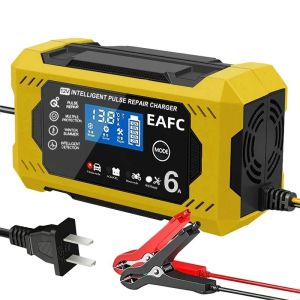 2026 Car Battery Charger 6A 12V Car and Motorcycle Battery Charging Device Lead-acid Battery Smart Repair LCD Display