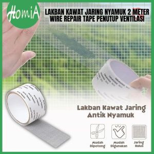 Lakban Kawat Nyamuk 2 Meter Wire Repair Tape Anti Mosquito Isolasi Jaring Penambal Lubang- HOMIA