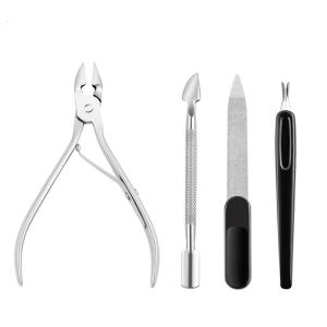 Lusluking Nail Art Nippers Clipper Cuticle Spoon Pusher Dead Skin Remover Fork Nail Files Trimmer Manicure Care Tools