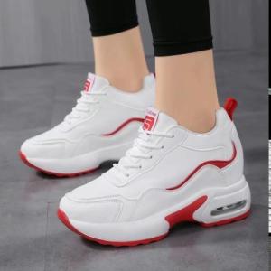 Big Size 35-42 High Top New Women Sport Running Shoes Height Increasing Waterproof Leather Sneakers Air Cushion Boots Trainers Athletics Sports Shoes Jogging Walking Footwear White