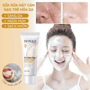 Sữa Rửa Mặt Chuyên Sâu Sáng Da Sạch Mụn BIOAQUA Chiết Xuất Cám Gạo Lấy Sạch Bụi Bẩn Nuôi Dưỡng Tế Bào Giúp Da Trắng Sáng Dưỡng Ẩm Cho Da Mềm Mượt