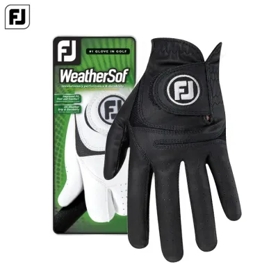 ถุงมือกอล์ฟ Footjoy 1 ชิ้นถุงมือผู้ชาย FJ Mens WeatherSof Golf Glove Single Pack มือซ้ายมือขวาไมโครไฟเบอร์ถุงมือกอล์ฟระบายอากาศสำหรับผู้ชาย สีขาว ถุงมือกอล์ฟ ถุงมือผู้ชายสําหรับเล่นกอล์ฟ