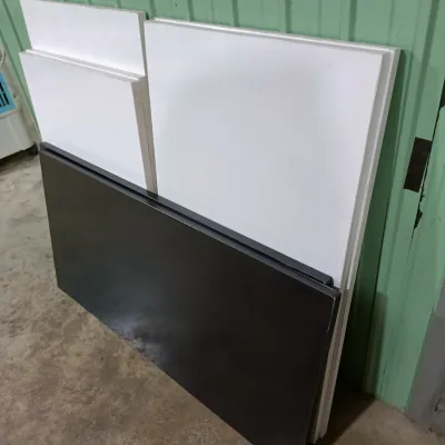Mặt ván MDF 17ly phủ melamine 2 mặt trắng 2 mặt đen dùng làm mặt bàn kệ (nhận cắt theo yêu cầu)