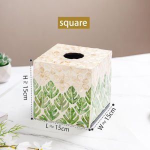 กล่องทิชชู่ เปลือกหอย สไตล์ลักซ์ชัวรี สำหรับห้องนอนและห้องนั่งเล่น รุ่นใหม่