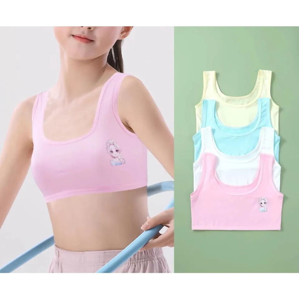 Cartoon Cotton Underwear Teen Girls Training Bras Briefs Sets