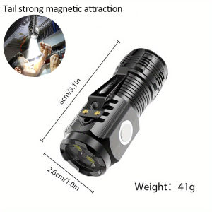 Flashlight Rechargeable Mini Flashlights Heavy Duty Japan LED Flashlights Military Waterproof Original Super Bright Long Battery Life Handheld Concentrating Light Long-range Zoom Tactical Head-mounted Cap Lamp Outdoor Household Portable Magnet Lamp