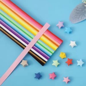 540pcs Lucky Star Kertas/Origami bintang/Kerajinan Tangan Origami/ Kertas Strip Quilling Paper Gradient Color/lucky star craft handmade