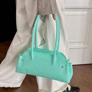Portable Waterproof Transparent Jelly Bag Solid Color Dopamine Bowling Bag Korean Tote Pouch Beach Bag Handbag