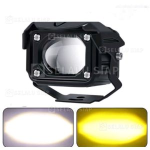 Lamput Tembak Laser 2PCS 120W Car LED Front Fog Light LED Shooting Light Super Bright Lampu Sorot 2 Warna Putih Kuning Motor Mobil Dual-color Laser Light untuk Sepeda Motor Mobil Truck