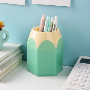 STARRY Aesthetic Cute Pen Holder Kawaii Large Capacity Flower Vase Pot Pen Container Creative Makeup Brush Shelf Tabletop Storage