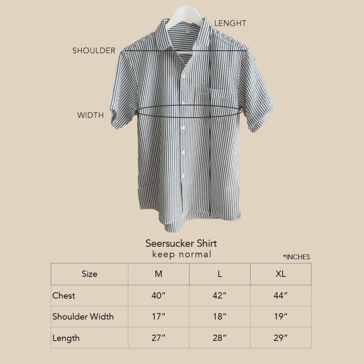 Stripe Seersucker Shirt เชิ้ตผู้ชายแขนสั้นลายทาง - รูปที่ 2