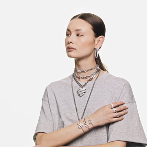 SWAROVSKI Luxury Fashion Matrix silver heart-shaped diamond bracelet S925 sterling silver womens fashion bracelet hypoallergenic and non-allergic