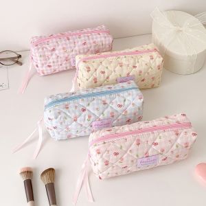 ZFZDR0LH Bow Pattern Pencil Case Floral Pattern Zipper Closure Pencil Pouch  Multi-Compartment Stationery Case Student Supplies