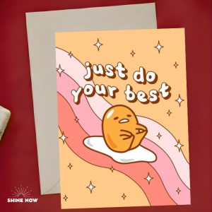 Gudetama Just Do Your Best Card Cute Motivational Greeting Card Aesthetic Gift