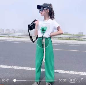 S01-20 Baju kaos setelan celana panjang anak remaja import