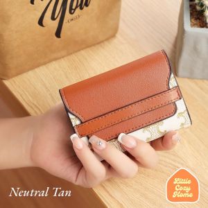 Yoko Leather Card WALLET / Dompet Kulit Wanita Import Lipat Resleting Anak Cewek Perempuan Remaja Photo Card Holder Case Ala Korea Motif Wanita Simple