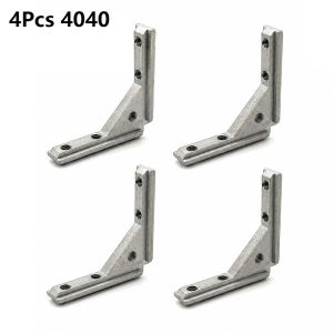 OKKFINE 1/4Pcs 2020 3030 4040 Angle Slot Connector Die Cast Aluminum Sandblasting Surface Corner Code Bracket Durable L Bracket Profile Joint Bracket for Door Frame Assembly
