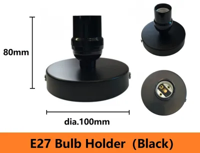 Vintage Ceiling Bulb Holder E27 Black / White