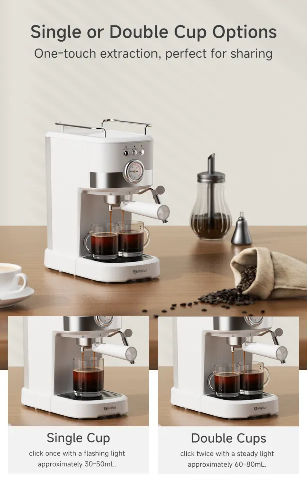 Simplus Semi-Automatic Coffee Machine Electric Espresso Coffee Maker  Household Cappuccino Machine 20Bar