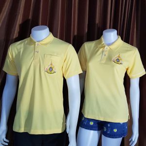เสื้อโปโลทำงานเสื้อโปโลปักโลโก้เสื้อเหลือง