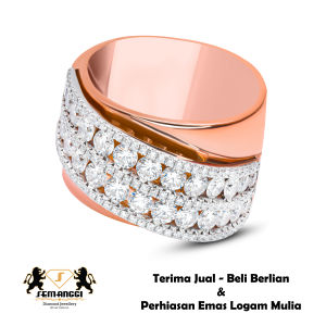 Cincin Berlian Rose Gold Semanggi Wanita - SMG 10456