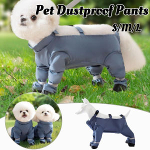 Pet Anti Dirty Four Legged Belly-Covering Pants Breathable Waterproof Jumpsuit Anti-Slip Design
