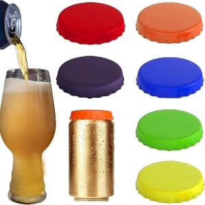 Silicone Soda Can Lids - 6 Pack Beer Coke Can Covers Spill-proof Food Grade Can Tops for Soda Beverage Energy Drinks 2.1" Standard Can Saver Pop Stop Christmas Gifts
