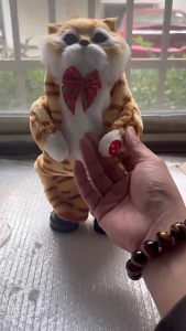 Singing Kitten Doll Stuffed Plush Household Display Party Decorations Christmas Musical Stuffed Toy for Children