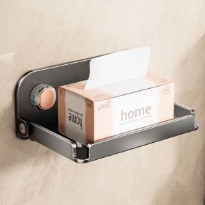 LZHDP MALL Foldable Bathroom Phone Holder Punch Free Suction Cup Wall Mount Storage Rack Convenient Waterproof Hanging Storage Tray Bathroom Use