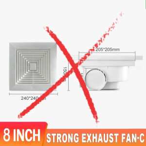 Yowxii Ceiling Exhaust Fan For Kitchen/Room Ventilation Fan Strong Wind 6/8/10/12 Wall Mounted
