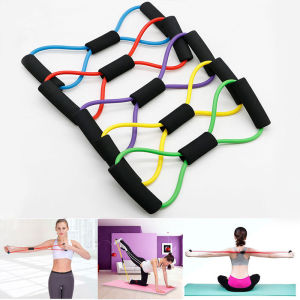 FOCANO TPE 8 Word Fitness Yoga Gum Resistance Rubber Bands Fitness Elastic Band Fitness Equipment Expander Workout Gym Exercise Train