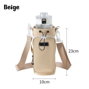 Water Bottle Carrier Bag Neoprene Holder Adjustable Shoulder Strap Zipper Pocket Travel Gym Outdoor