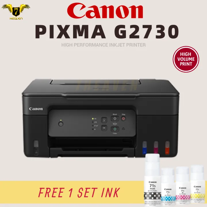 Canon PIXMA G2730 ( Print Scan Copy ) Refillable Inkjet Printer Similar G2010 G2020 E410