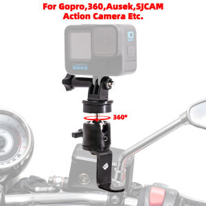 Aluminum Motorcycle Rearview Mirror Mount Bracket HolderSports Camera Bracket For Gopro Hero360DJI Accessories