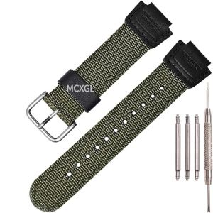 16mm Nylon Leather Strap Suitable for Casio DW5600 GA110 GA2100 AWG-M100 GA-700 Mens Outdoor Sports Watch Band Accessories