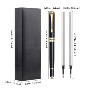 Premium Metal Pen Gift Box Men Women Personalized Ink Pen Ballpen with Box Gift 2 Black Refills Birthday Christmas Present for Business Office Use