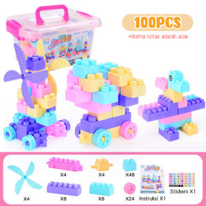 LAKOE Mainan Block Susun 108pcs Besar Mainan Kreatifitas Block Anak Diy Building Blocks