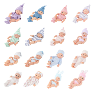 7in Handheld Miniature Reborns Baby Dolls Life Like Infant Doll Parenting Toy Nursery Room Decoration Photography Props