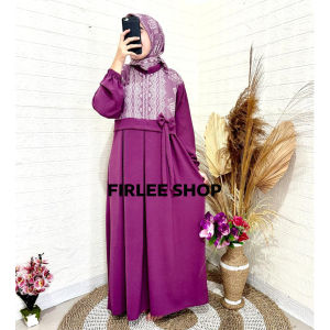 BAJU GAMIS AGNIA SET CERUTI SUDAH TERMASUK KERUDUNG SEGI EMPAT