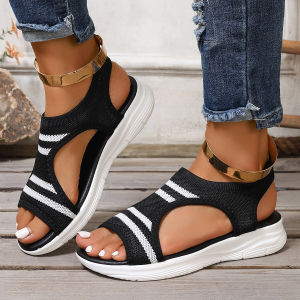 Free Shipping Plus-Size Thick-Soled Sandals For Women 2026 Summer New Style Fashionable And Casual Slip-On Sandals