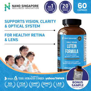 Lutein Eagle Eye Vision - 25 Minerals Food Blends Max Strength Vitamin A C E + Bilberry + Calcium Eye Health Supplement | Free Shipping