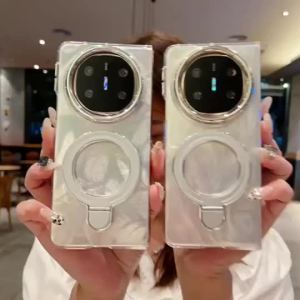 【Ship in 24H】For For OPPO Find N5 Phone Case Feather Yarn Glacier Pattern Magnetic Bracket Case