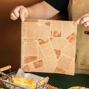50/100Pcs Greaseproof Baking Paper Waterproof Sandwich Wrappers Paper Wax Paper Sheets Newsprint Newspaper Theme Wrapping Sheets Food Basket Liners Cake Baking Wrapper for Holiday and Home Parties